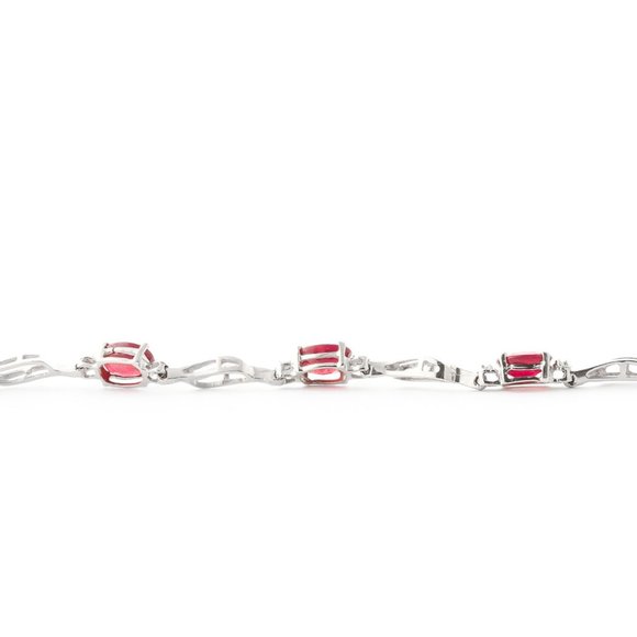 14K GOLD TENNIS BRACELET WITH RUBIES & DIAMONDS - Picture 5 of 9